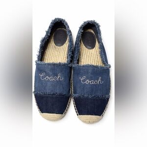 Coach Denim Espadrilles Size 10 Blue Slip On Flats